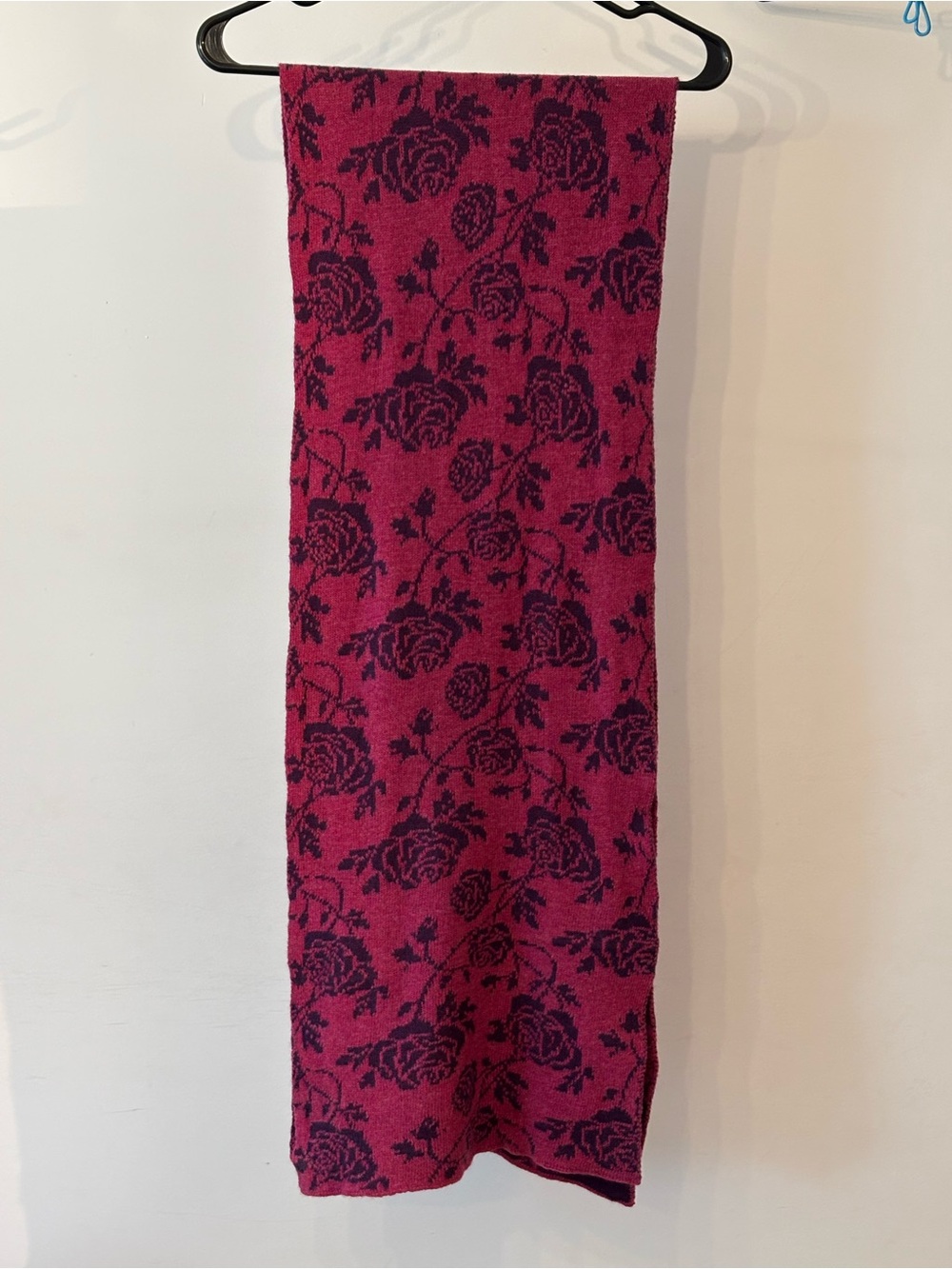 McKernan 100% Merino Wool Reversible Pattern Scarf Pink Purple 72 Inches Long